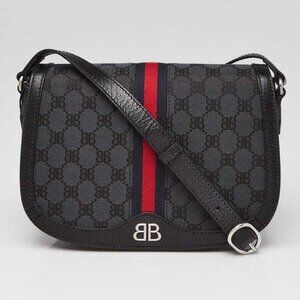 Balenciaga x Gucci Black/Grey Canvas/Leather The Hacker Project Ophidia Cross...